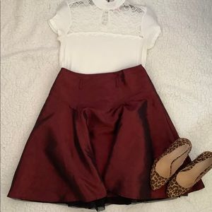 Bisou Bisou Red Wine Skirt